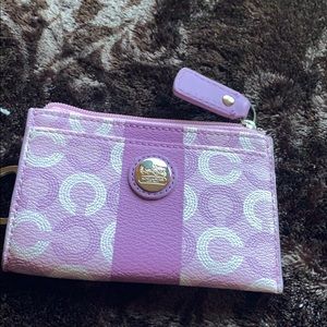 COACH purple coin purse wallet